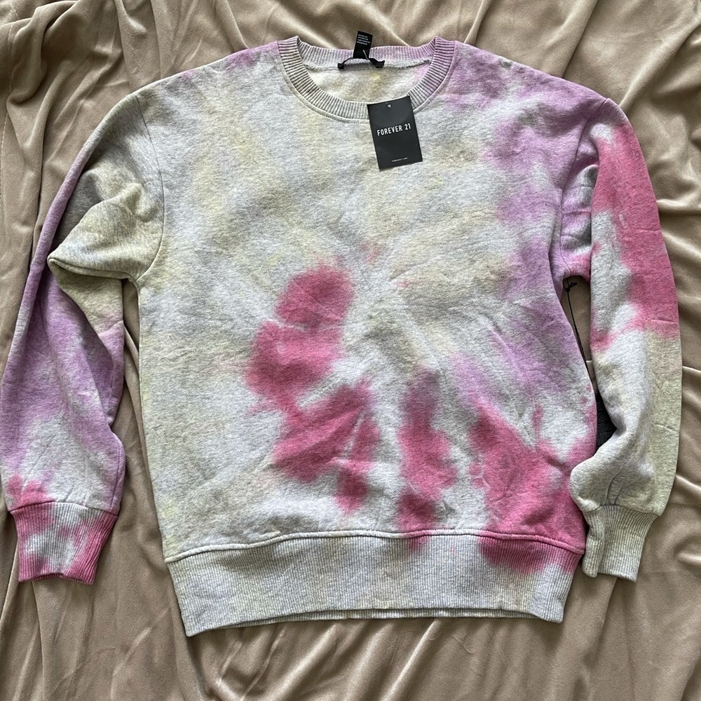 TIE-DYE Round Neck Long Sleeve Sweatshirt Pullover